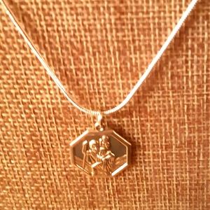 Silver St Christopher and chain